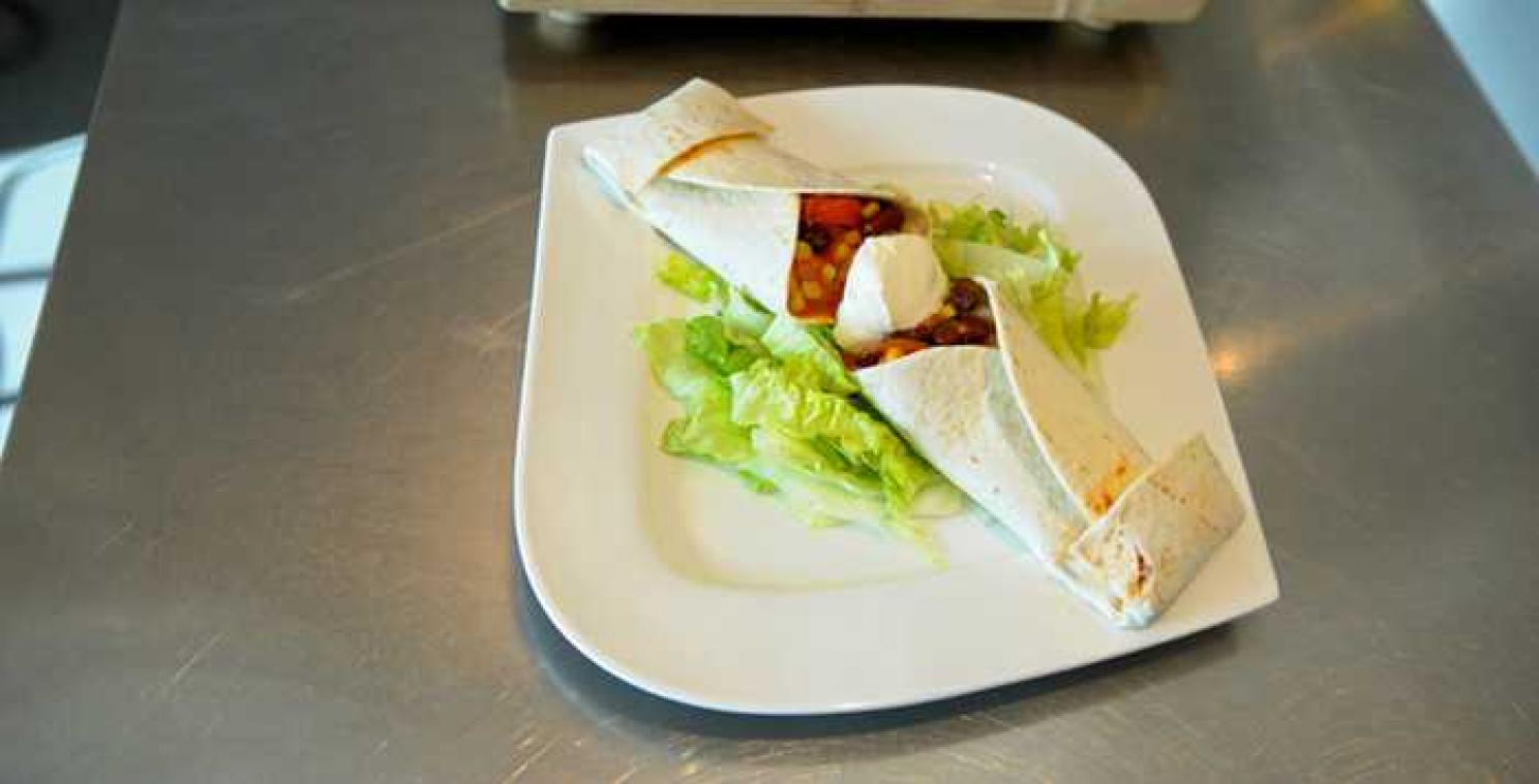 Vegetarische bonenwrap