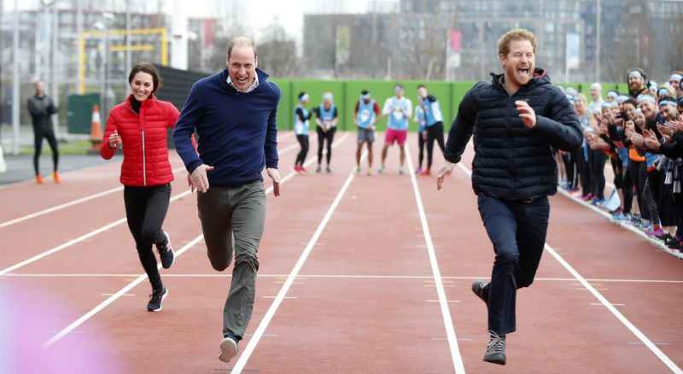Britse royals trekken sprintje voor goede doel