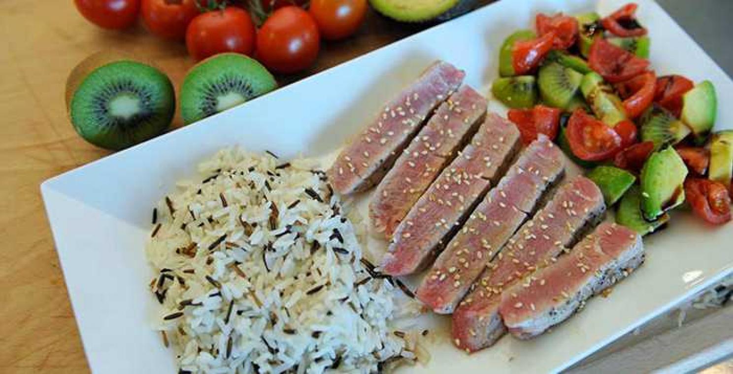 Tonijnsteak met wilde rijst