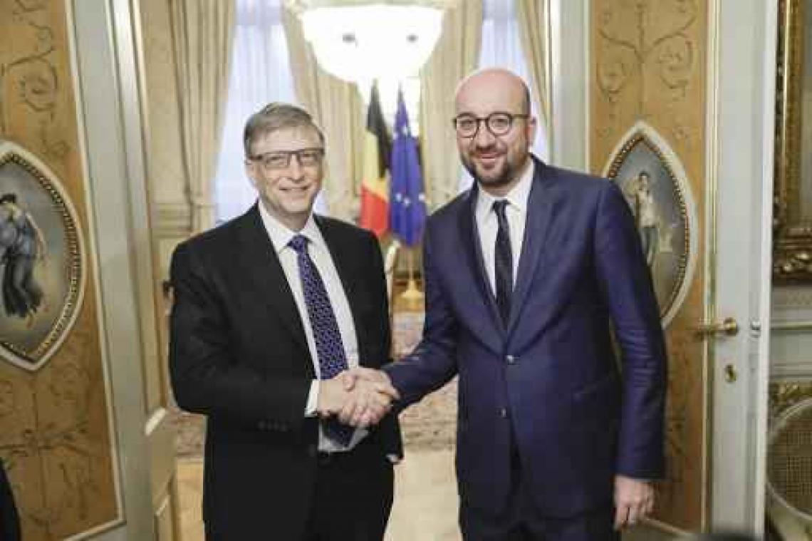 Bill Gates ontmoet Charles Michel en Alexander De Croo in Brussel