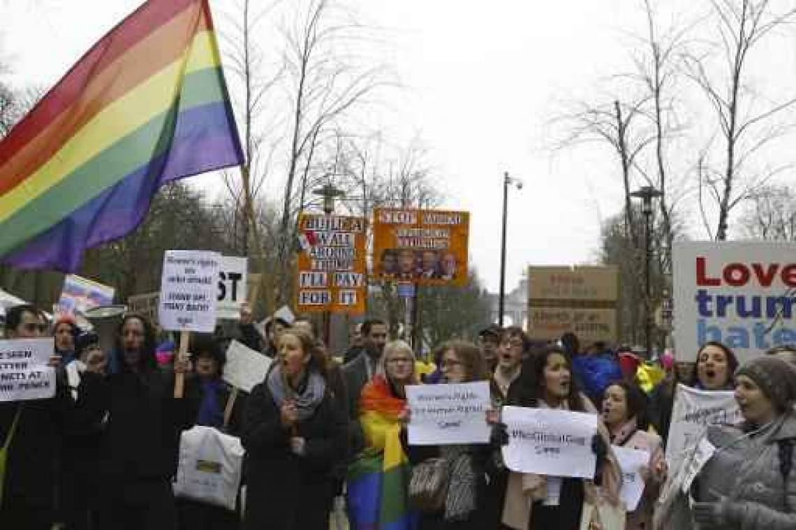 Protestbetoging in Brussel in marge van bezoek van Mike Pence