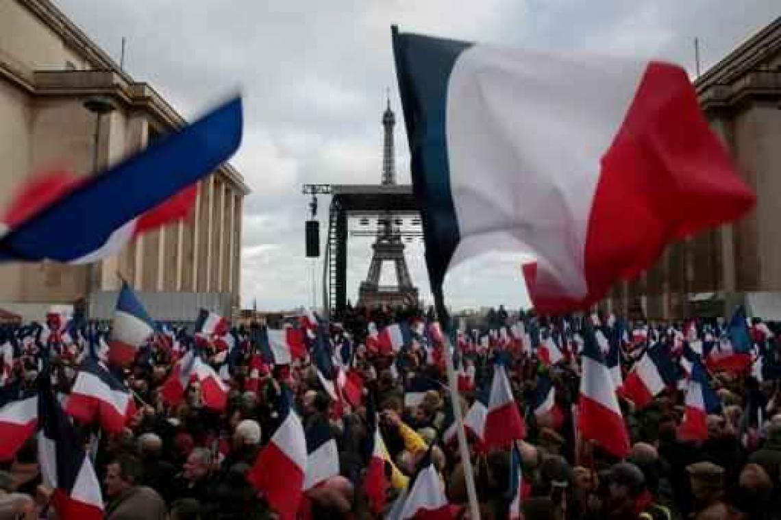 Franse presidentsverkiezingen - Tussen 35.000 en 40.000 aanwezigen op steunmanifestatie voor François Fillon