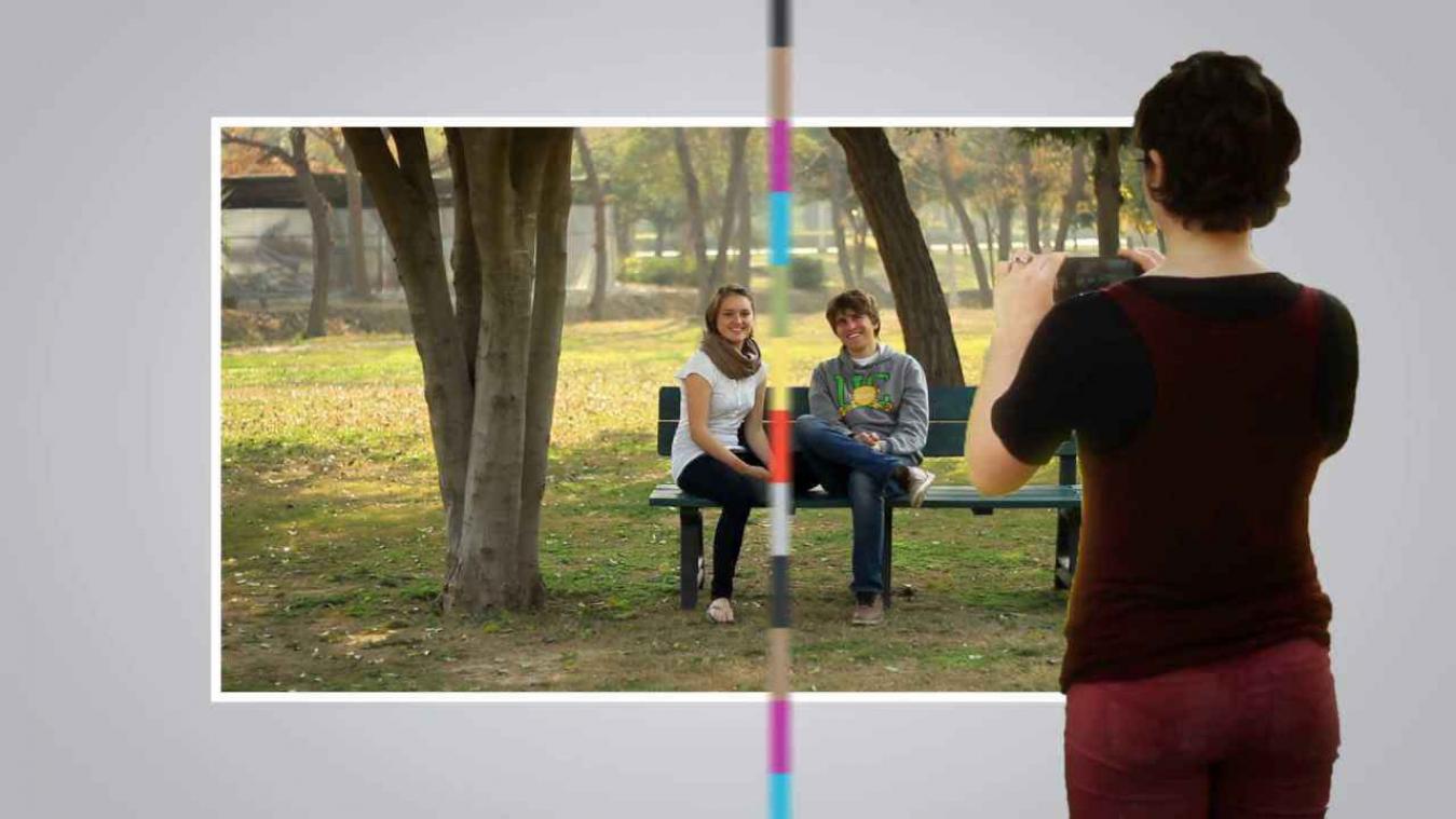Groopic zet de fotograaf op de groepsfoto