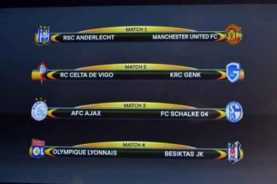 Anderlecht loot Manchester United, Genk krijgt Celta de Vigo voor de voeten