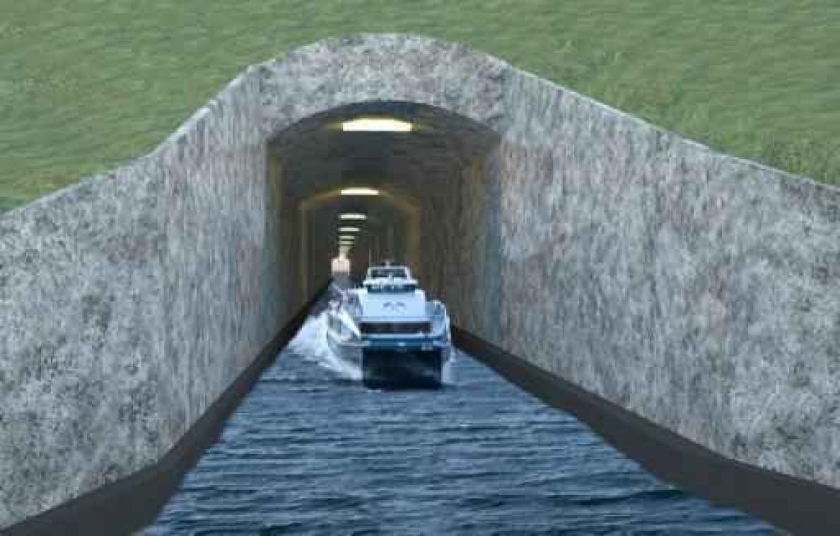 Noorwegen plant eerste tunnel voor schepen, een wereldprimeur