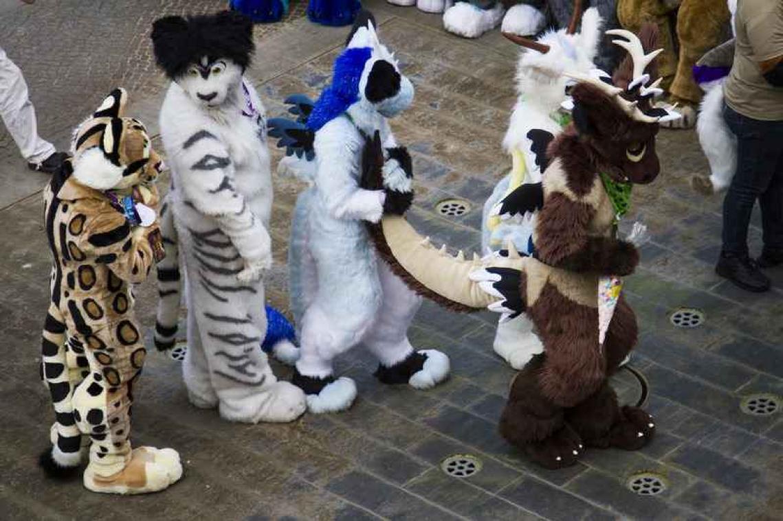Vrouw laat hond per vergissing uit op een bijeenkomst voor furry's