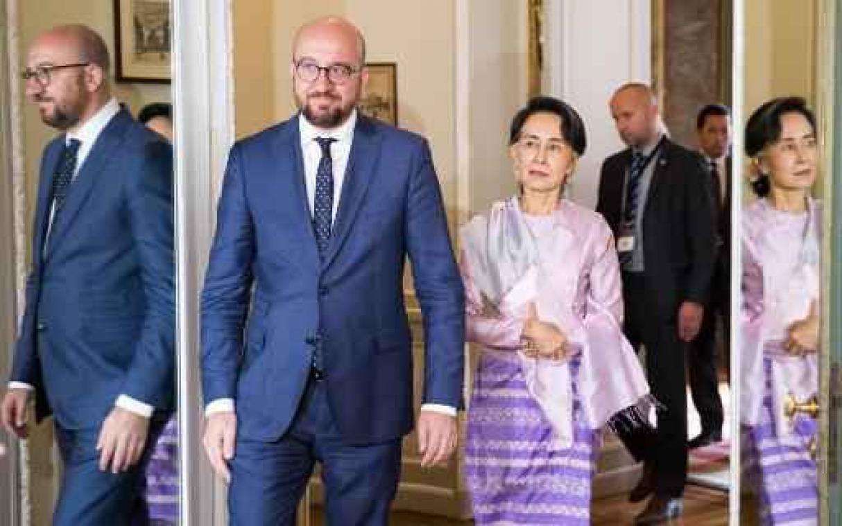 Aung San Suu Kyi op werkbezoek in Brussel