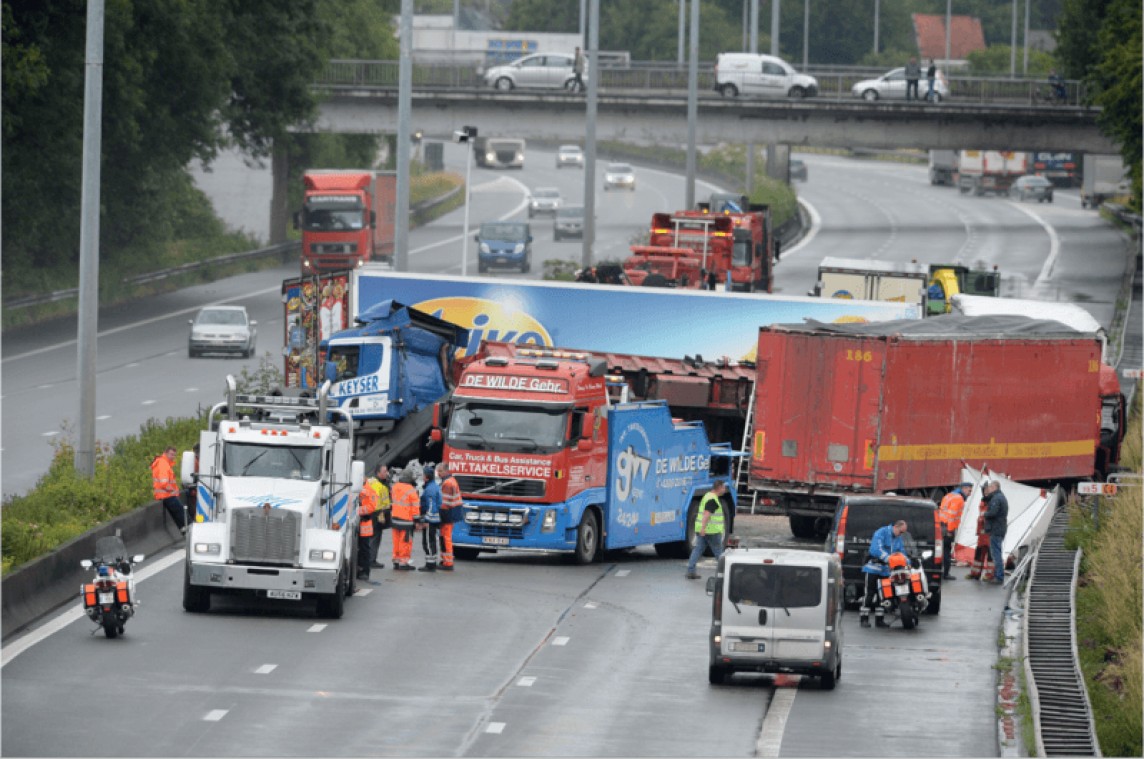 Vrachtwagens maken minder gewonden
