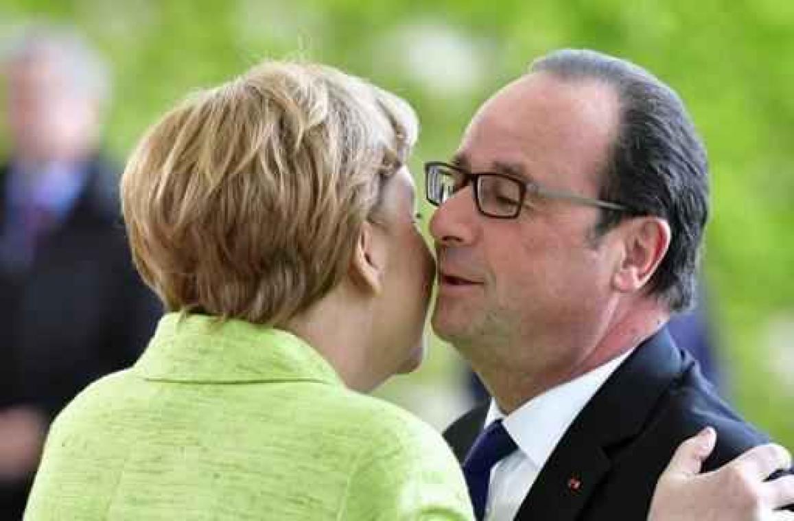 Hollande en Merkel dineren laatste keer in Berlijn