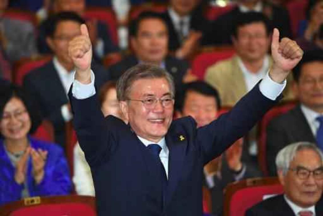 Moon eist verkiezingsoverwinning in Zuid-Korea op