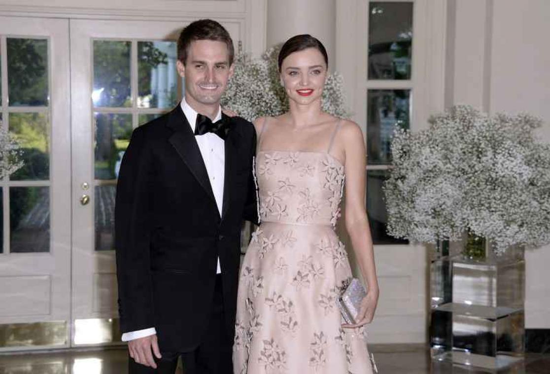 Miranda Kerr en Evan Spiegel stappen in huwelijksbootje