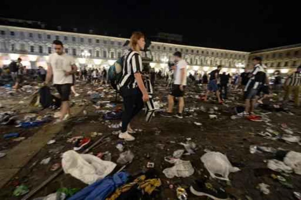 Politie spreekt over duizendtal gewonden na paniek in Turijn