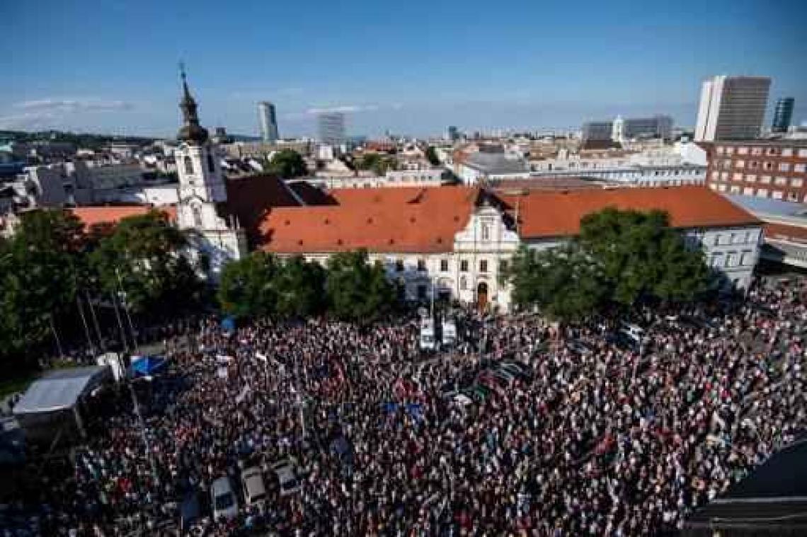 Duizenden mensen op straat tegen corruptie in Slovakije