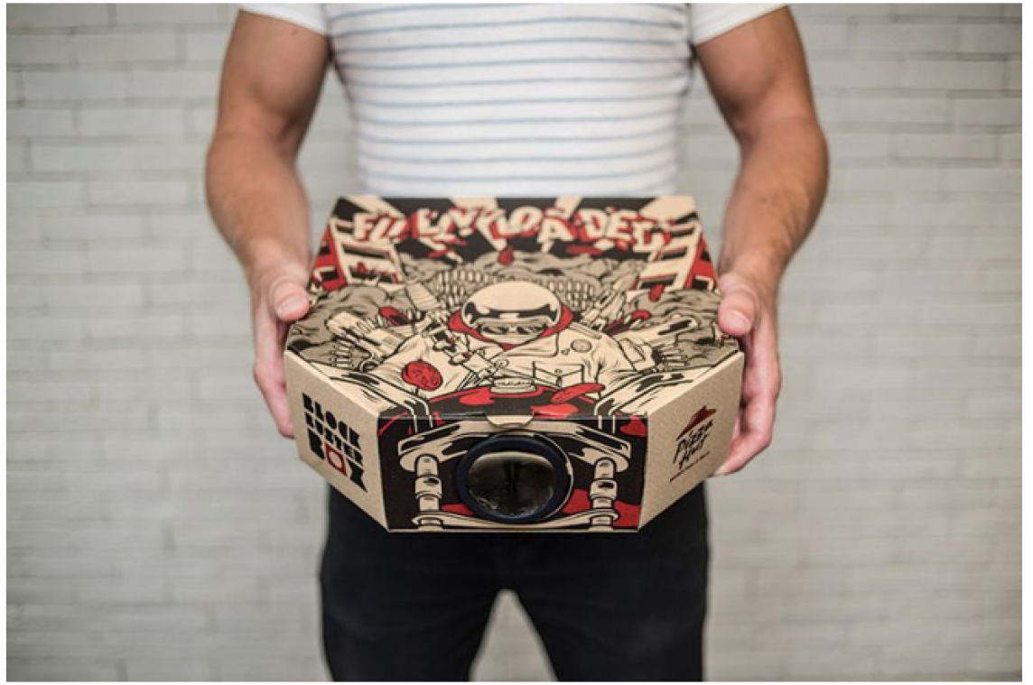 Deze pizzadoos projecteert je films