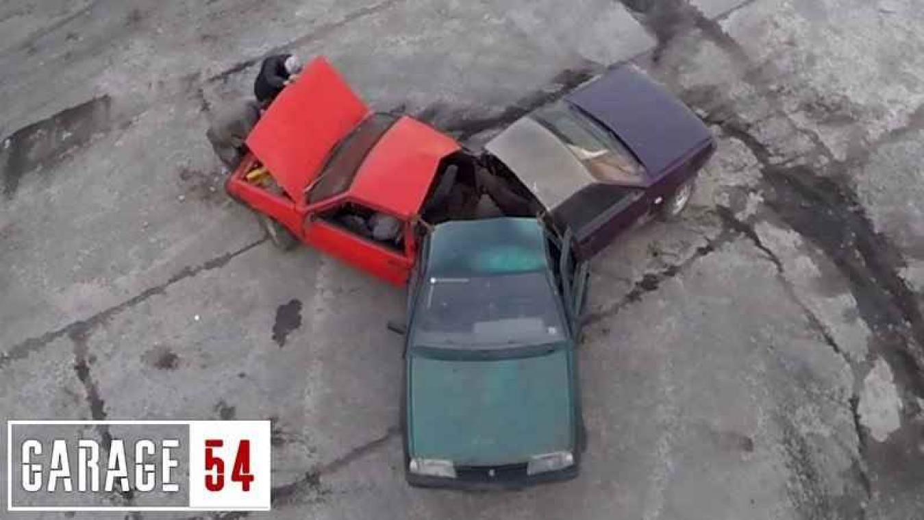 De Russische fidget spinner: drie aan elkaar gelaste Lada's