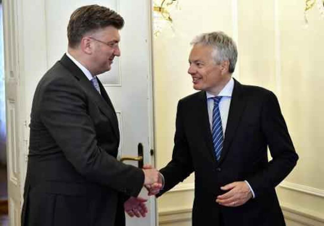 Reynders spreekt Kroatische premier in Zagreb