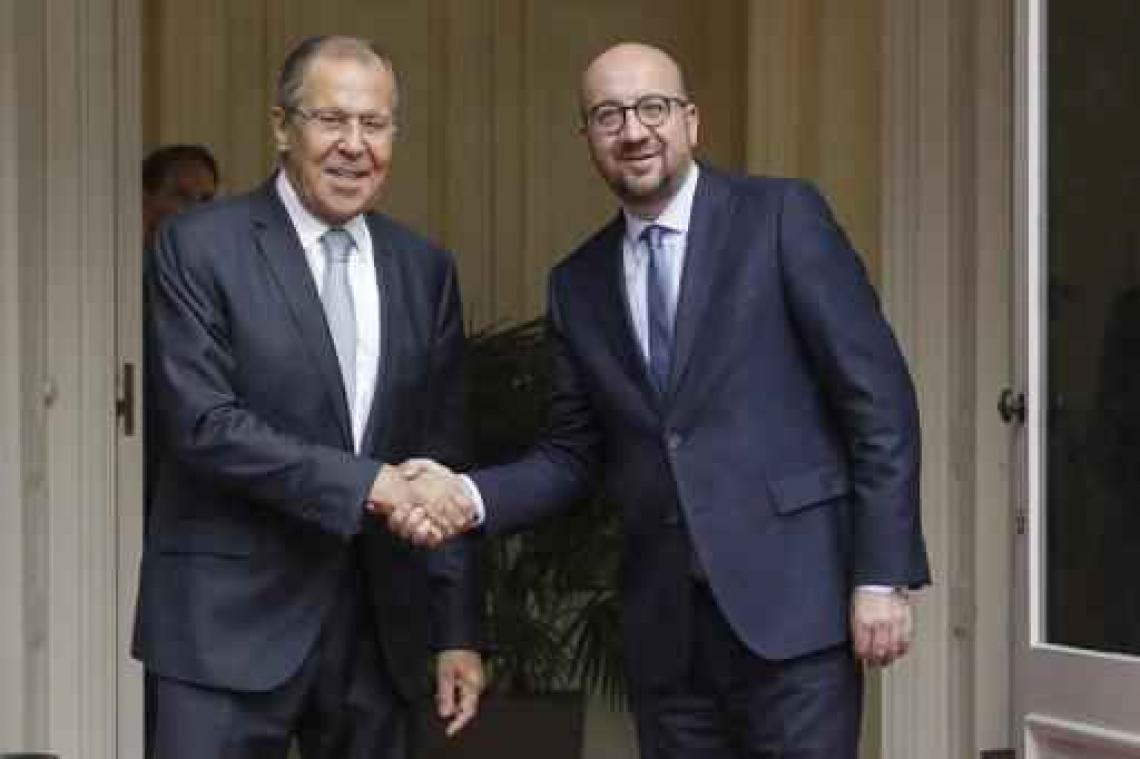 Openhartig gesprek tussen Charles Michel en Sergej Lavrov over Oekraïne en rechtsstaat