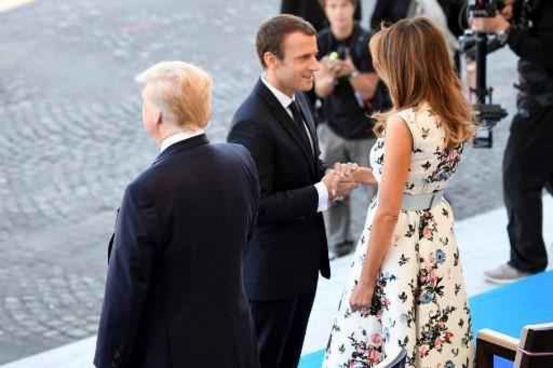 Trump en Macron aangekomen op place de la Concorde