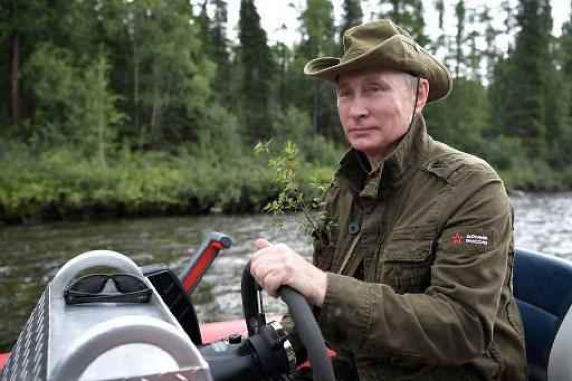 Vakantiekiekjes van Poetin in Siberië