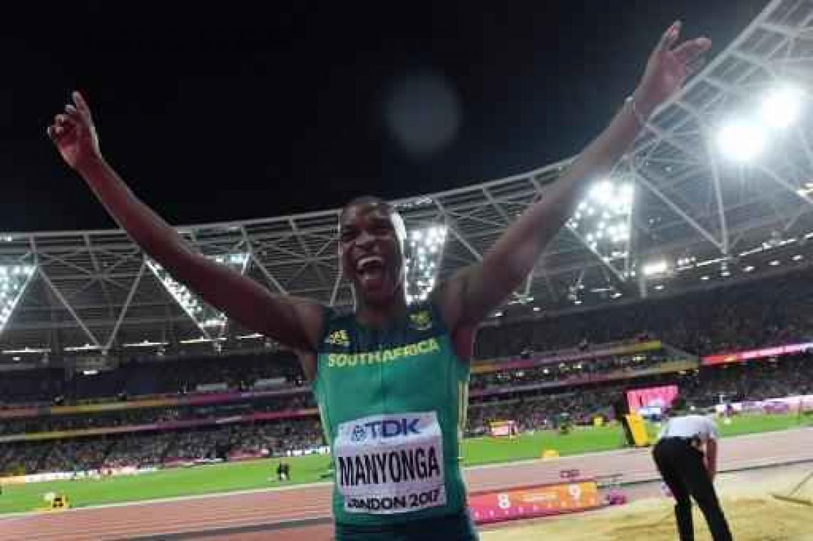 WK atletiek - Zuid-Afrikaan Luvo Manyonga springt het verst