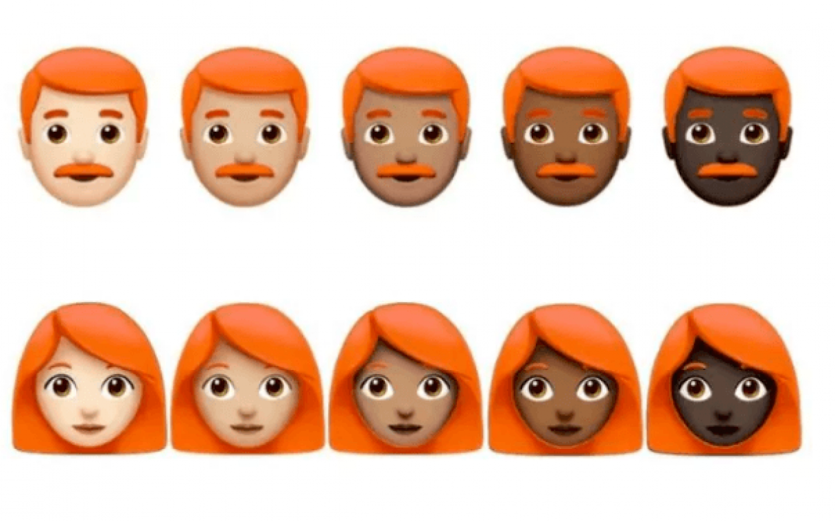 Roodharige emoji's komen er eindelijk aan