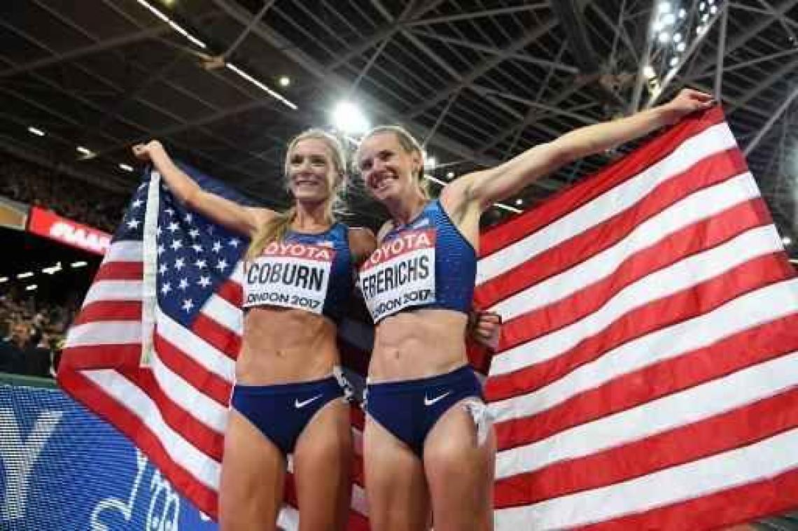 WK atletiek - Emma Coburn pakt goud op 3.000 m steeple