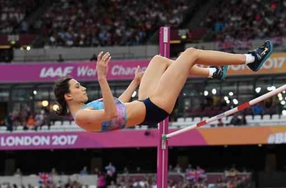 WK atletiek - Russin Maria Lasitskene kroont zich tot wereldkampioene hoogspringen