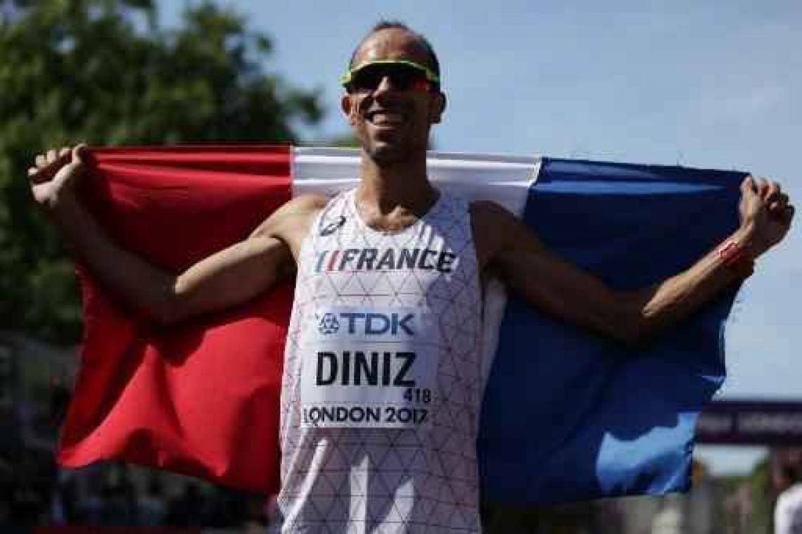 Yohann Diniz overklast tegenstand op 50 km snelwandelen