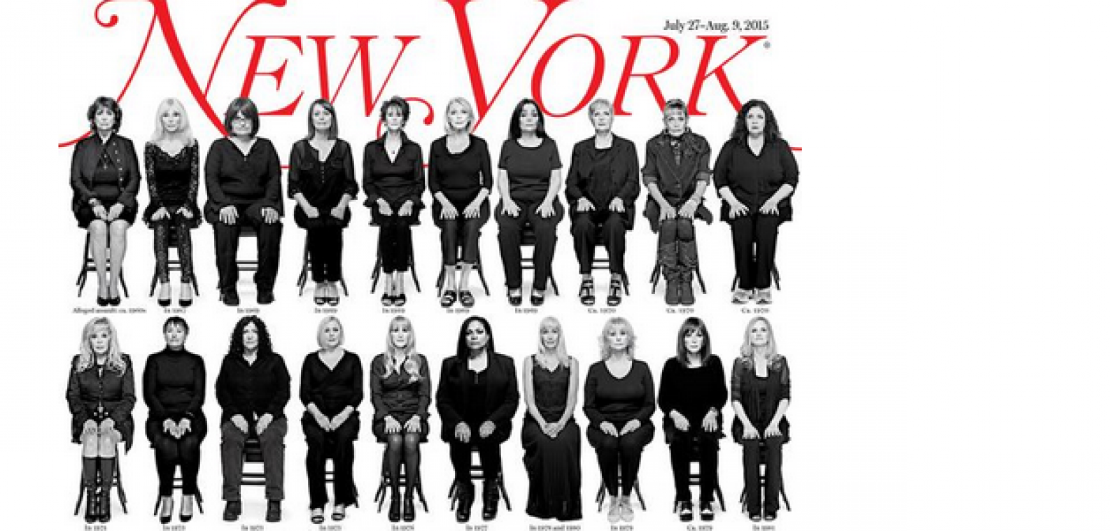 New York Magazine pakt uit met uitzonderlijke cover met alle vermeende slachtoffers van Bill Cosby