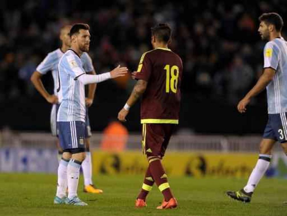 Kwal. WK 2018 - Argentinië speelt gelijk tegen Venezuela, ook draw voor Brazilië tegen Colombia