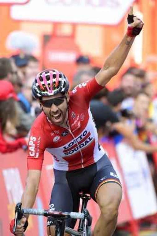 Thomas De Gendt sprint in Gijon naar de zege in Vuelta