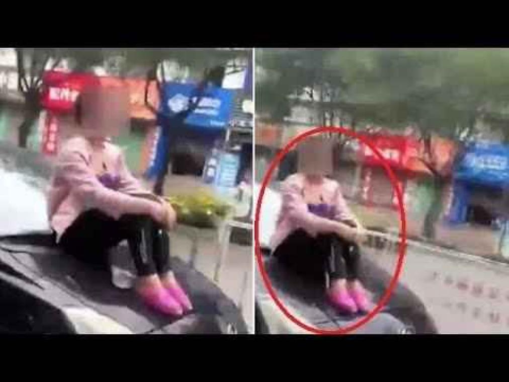 VIDEO. Man krijgt boete omdat hij met vrouw op de motorkap rijdt