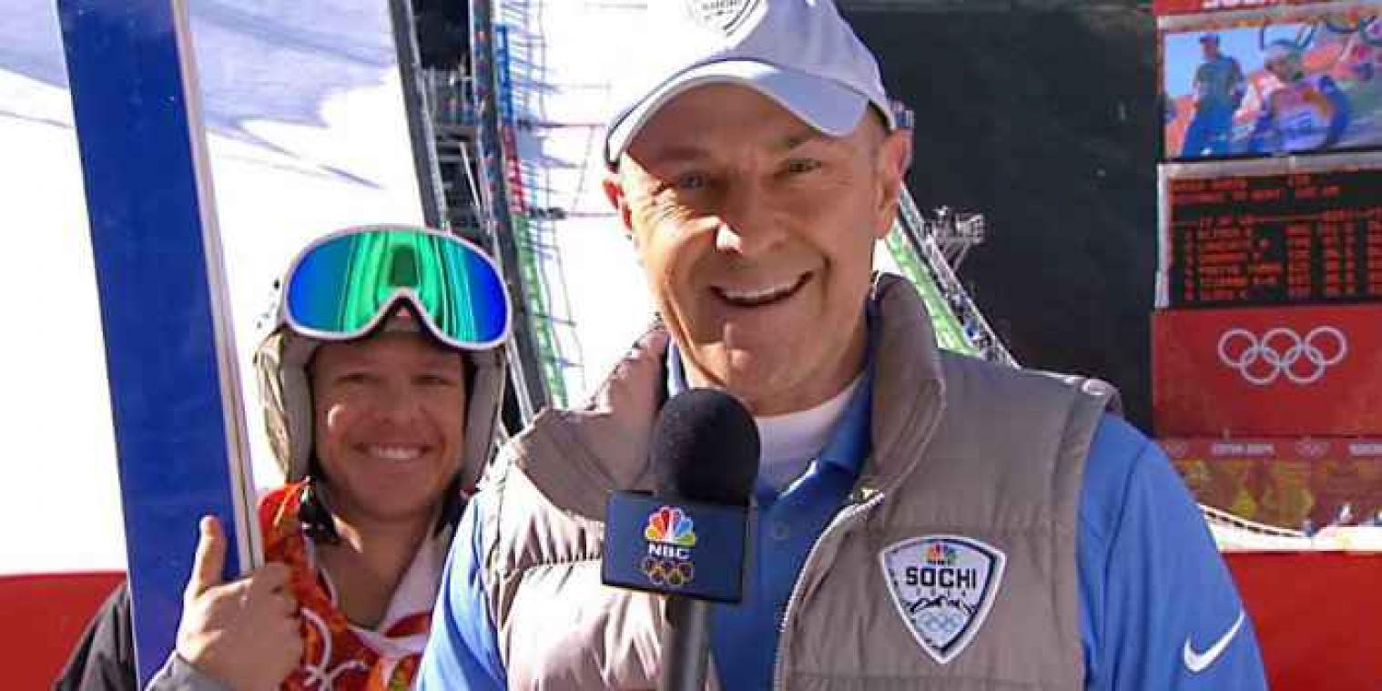 Skiër videobombt nieuwsuitzending over zichzelf