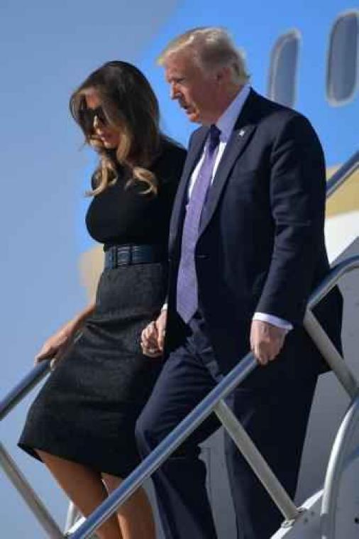 Donald Trump aangekomen in Las Vegas