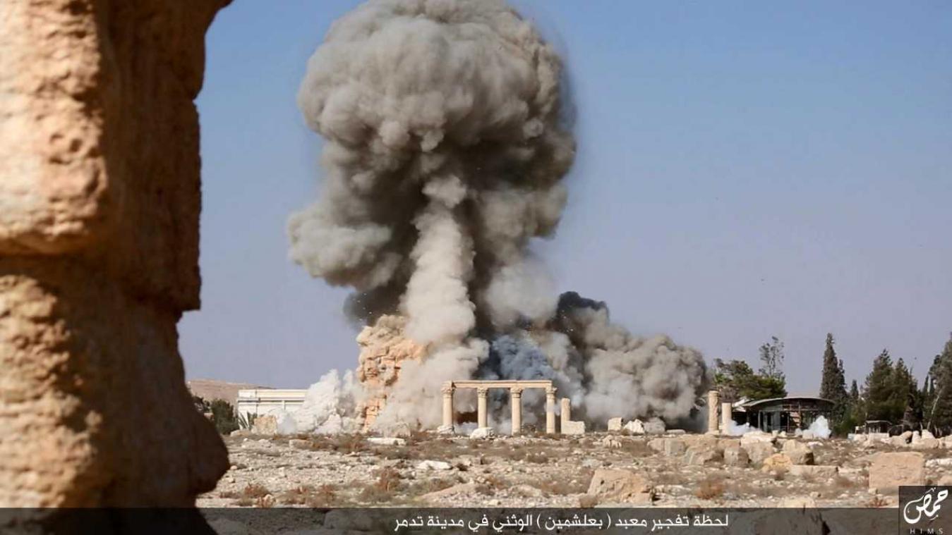 IS toont beelden van verwoesting historische tempel in Palmyra