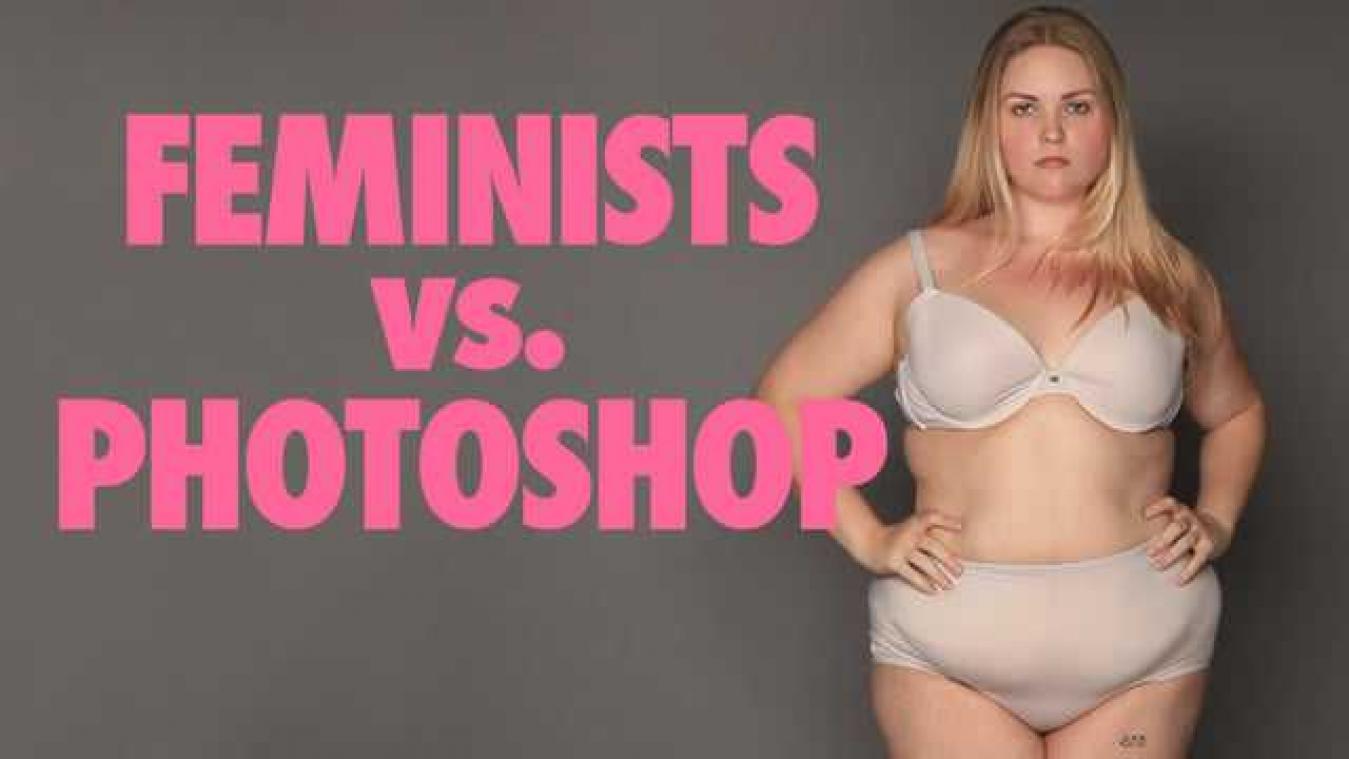 Feministen tonen middelvinger aan Photoshop