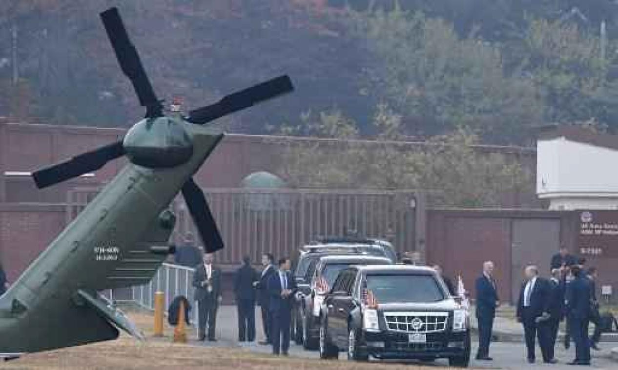 Trump annuleert bezoek aan Koreaanse gedemilitariseerde zone door slecht weer