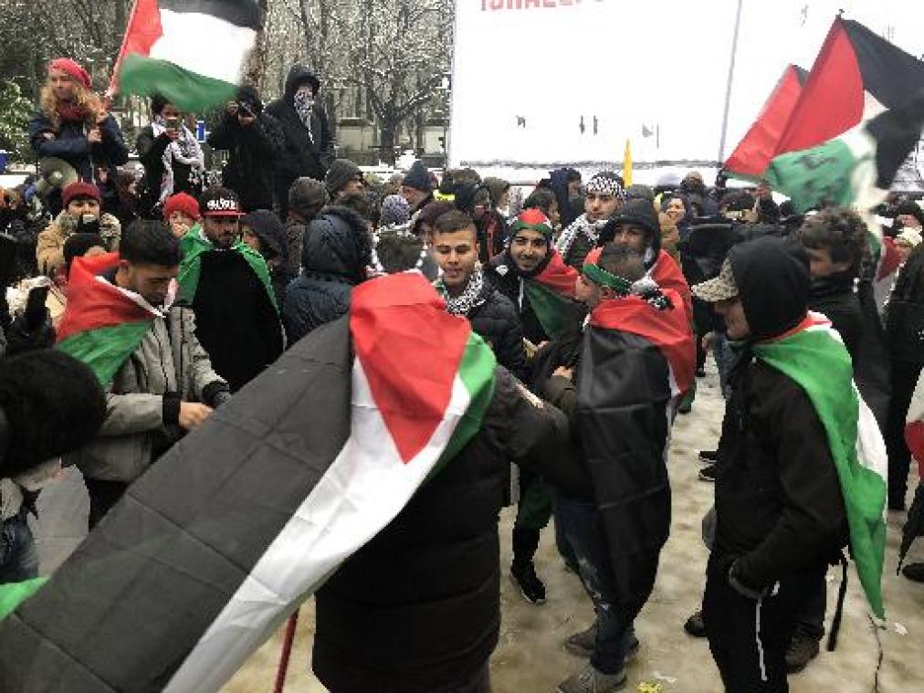 Betogers veroordelen aanwezigheid van Netanyahu in Brussel