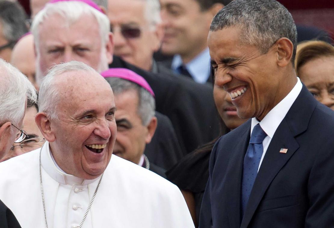 IN BEELD. Obama verwelkomt paus Franciscus