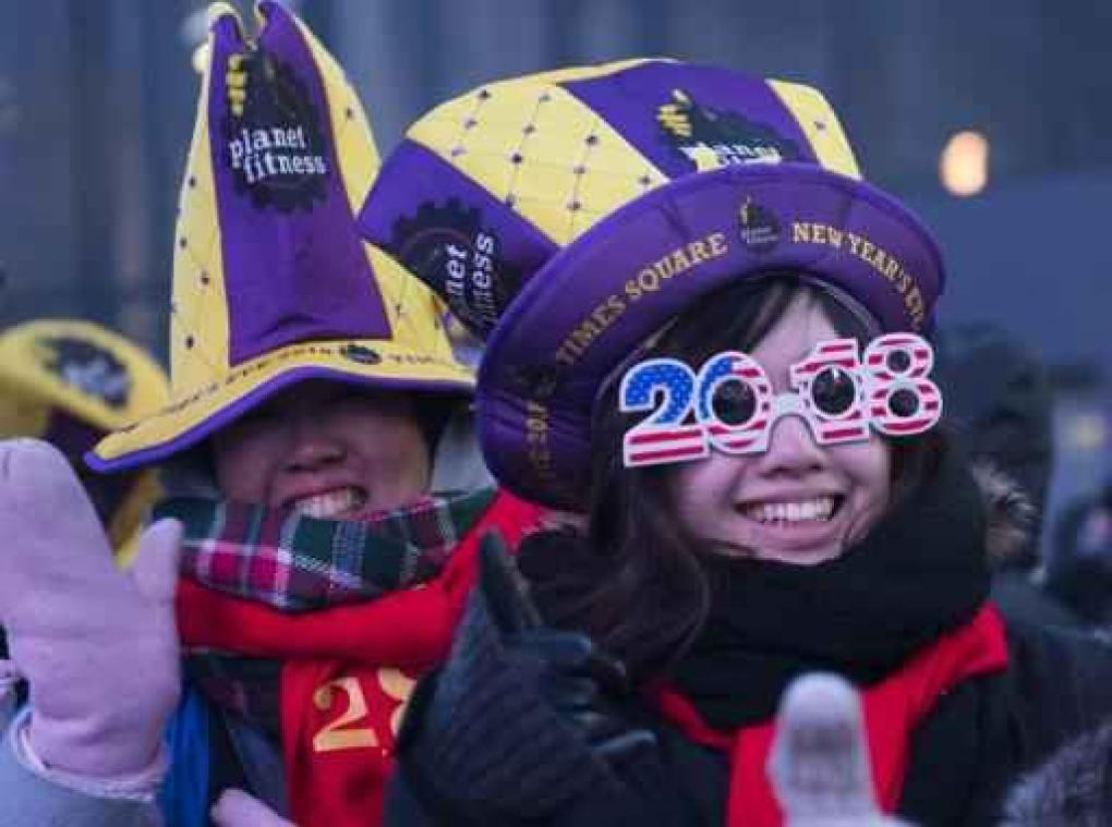 Nieuwjaar - Ruim miljoen mensen vieren bij -12 graden op Times Square in New York