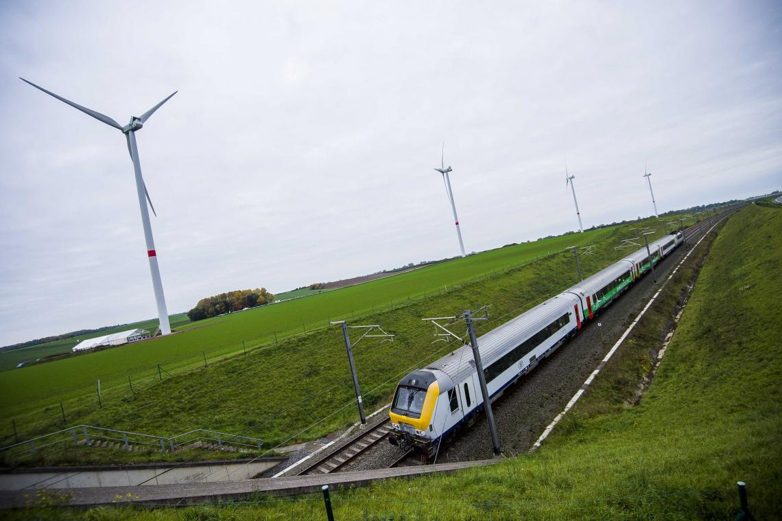 Eerste Belgische trein op windenergie