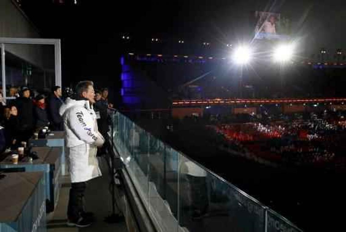 OS 2018 - Staande ovatie voor Koreaanse sporters