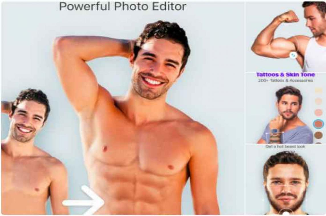 Manly-app geeft mannen droomlichaam voor selfies