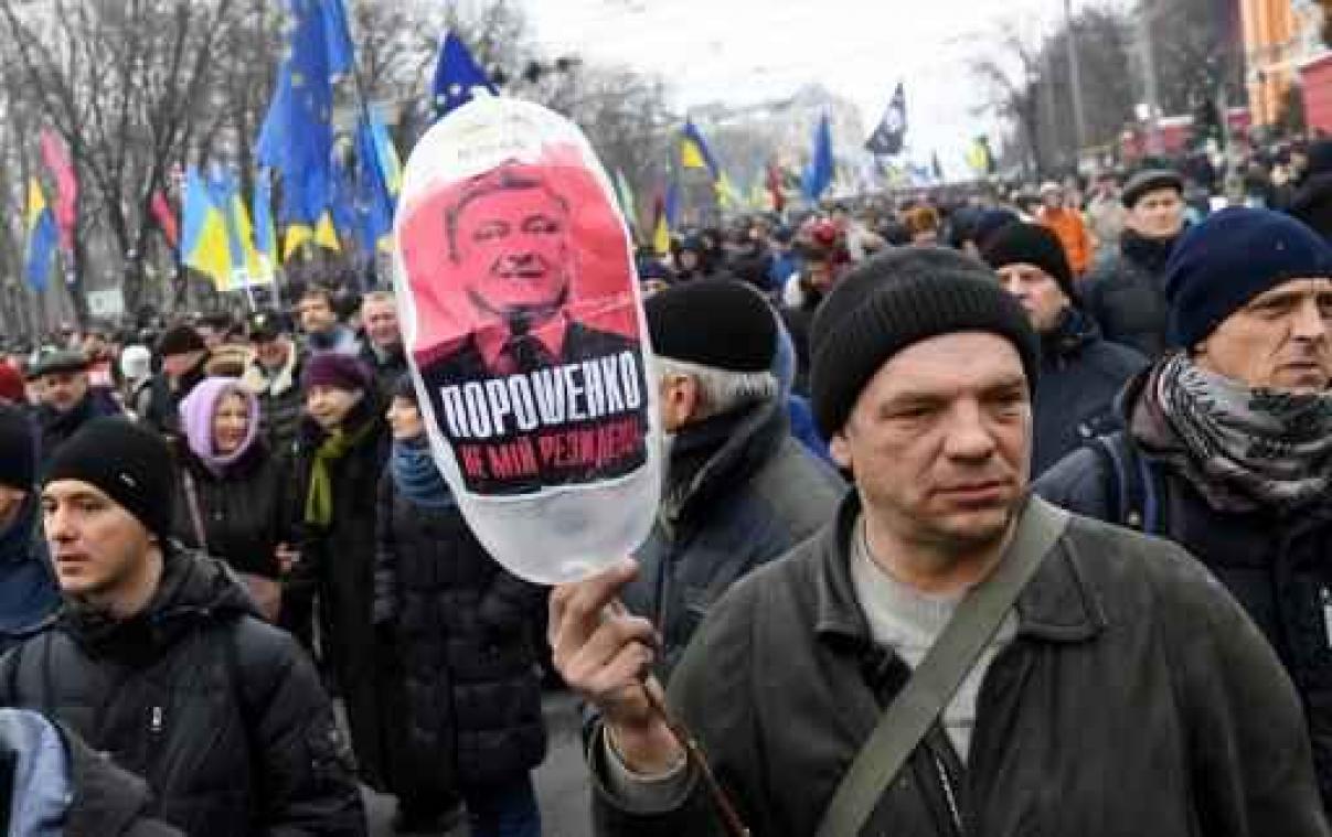 Steunbetoging van duizenden Oekraïners voor Saakasjvili in Kiev