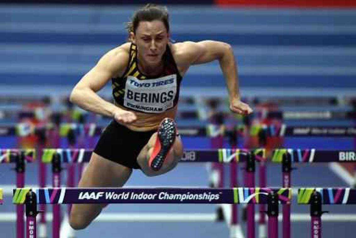 WK indooratletiek - Eline Berings strandt in halve finales 60m horden
