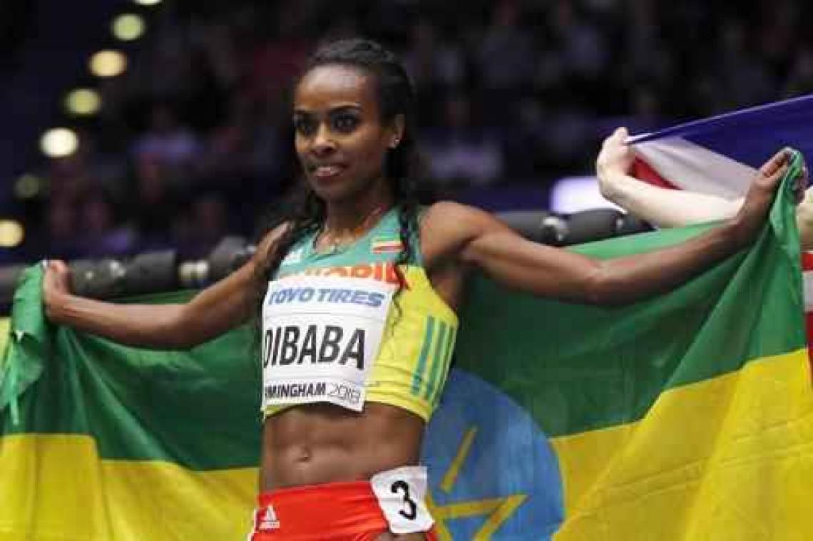 WK indooratletiek - Ethiopische Genzebe Dibaba wint ook de 1.500 meter