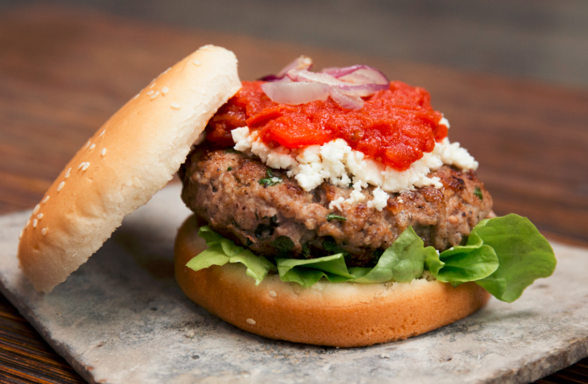 Lamsburger met feta