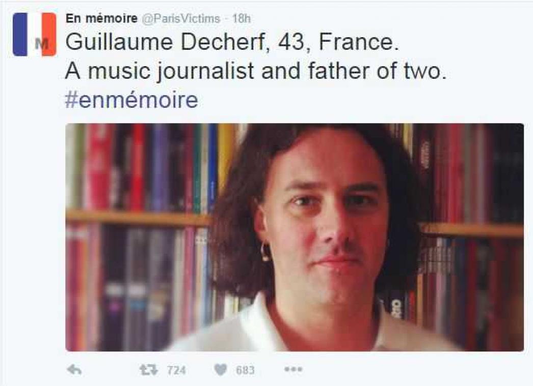 Parijs: een tweet per slachtoffer