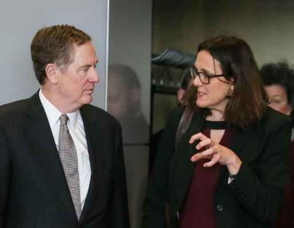 Europees Commissaris Malmström ontmoet Amerikaanse handelsgezant