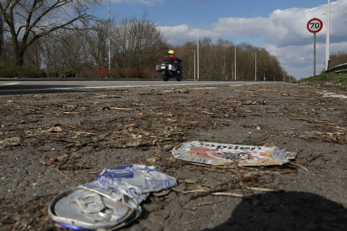 Minder zwerfvuil langs Vlaamse wegen